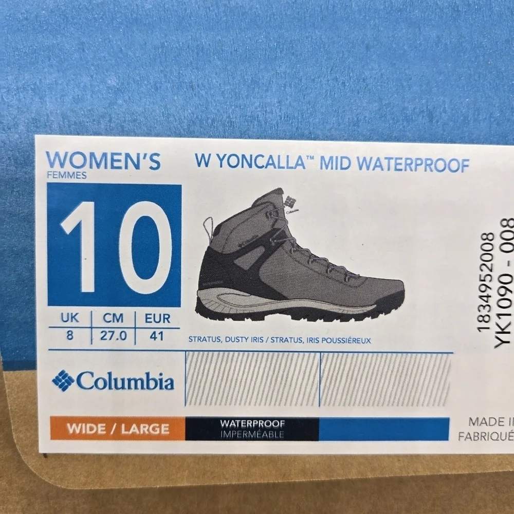 New Columbia Yoncalla Mid Women's Waterproof Hiking Boots Shoes Size 10 Wide
